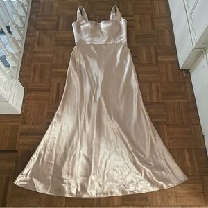 Jenny Yoo Champagne Satin Slip Dress